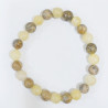 Bracelet Calcite Jaune et Jaspe Paysage Pierres Rondes 8mm