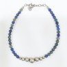 Bracelet Azurite avec Inserts Pierres Rondes 3mm Fermoir