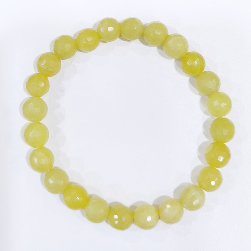 Bracelet Jade Coréen Pierres Rondes 8mm Facettées