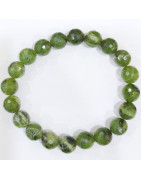 Bracelet Jade A+ Facetté Pierres Rondes 10mm