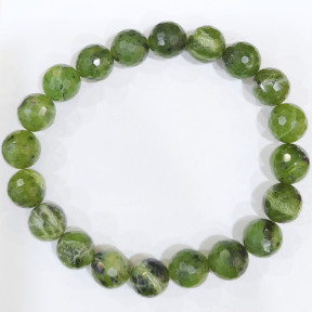 Bracelet Jade A+ Facetté Pierres Rondes 10mm