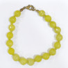 Bracelet Jade Coréen Pierres Rondes Facettées 8mm Fermoir Doré