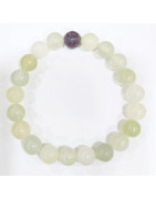 Bracelet Jade de Chine et Lépidolite Pierres Rondes 10mm