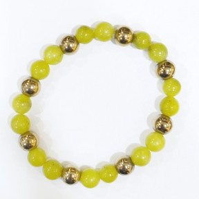 Bracelet Jade et Pyrite Pierres rondes 8mm (s)