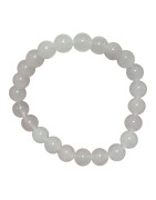 Bracelet Jade blanc Pierres Rondes 8mm