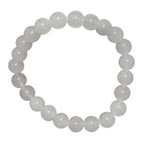 Bracelet Jade blanc Pierres Rondes 8mm