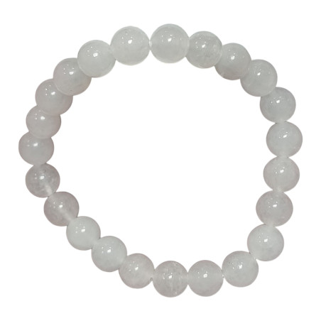 Bracelet Jade blanc Pierres Rondes 8mm