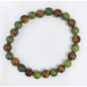Bracelet Jade et Œil de Tigre Pierres Rondes 8mm