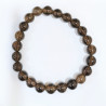 Bracelet Quartz Fumé Morion Pierres Rondes 8mm