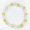 Bracelet Citrine et Quartz Girasol Pierres Rondes 8mm