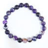 Bracelet Agate Violette Pierre Rondes 8mm