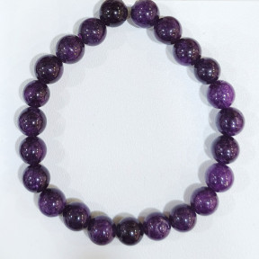 Bracelet Lépidolite Pierres Rondes 8mm