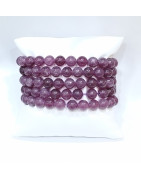 Bracelet Lépidolite Clair Pierres Rondes 8mm