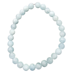 Bracelet Aigue Marine Pierres Rondes 8mm