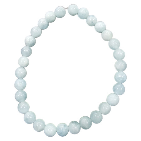 Bracelet Aigue Marine Pierres Rondes 8mm