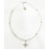 Collier Cristal de Roche Pierre de 8mm avec Pendentif Nœud de Sorcières et Inserts 42 + 4 cm