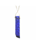 Pendentif Lapis-Lazuli 5 cm sur Chaîne Acier Inox 42 + 5 cm Modèle 2