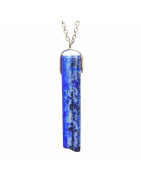 Pendentif Lapis-Lazuli 5 cm sur Chaîne Acier Inox 42 + 5 cm Modèle 1