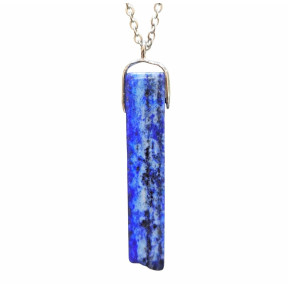 Pendentif Lapis-Lazuli 5 cm sur Chaîne Acier Inox 42 + 5 cm Modèle 1