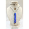 Pendentif Lapis-Lazuli 5 cm sur Chaîne Acier Inox 42 + 5 cm Modèle 1