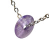 Pendentif Améthyste Donut 12mm sur Chaîne Acier Inox 44 cm