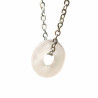 Pendentif Quartz Rose Donut 14mm sur Chaîne Acier Inox 44 cm