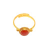 Bague Corail Argent 925 Plaqué Or Taille Réglable
