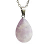 Pendentif Améthyste Clair Goutte 3 cm sur Chaîne Acier Inox 44 cm