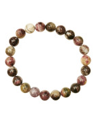 Bracelet Tourmaline Multicolore (Melon d'eau) A+ Pierres rondes 8mm