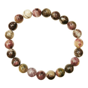 Bracelet Tourmaline Multicolore (Melon d'eau) A+ Pierres rondes 8mm