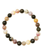 Bracelet Tourmaline Multicolore Pierres Rondes
