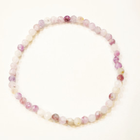 Bracelet Tourmaline Rose Pierres Rondes 4mm Facettées