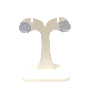 Boucles Calcédoine Fleur (Rose) Argent 925