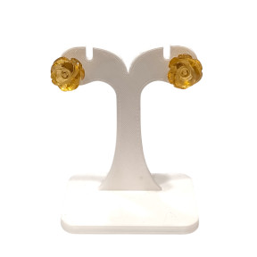 Boucles Citrine Fleur (Rose) Argent 925