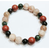 Bracelet Pierre de Lune Rose et Jaspe 10mm Rubis Zoïsite 8mm Spécial Libido