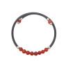 Bracelet Corail Pierre rondes 4mm & inserts Argent 925 caoutchouc