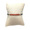 Bracelet Corail Pierre rondes 4mm & inserts Argent 925 caoutchouc