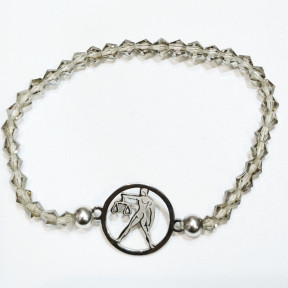Bracelet Quartz Fumé Perles Facettées Coniques Signe Astro Balance