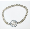 Bracelet Quartz Fumé Perles Facettées Coniques Signe Astro Sagittaire