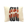 Bracelet Corail Baroque Œil de Shiva et Onyx Facettée avec Insert Argent 925