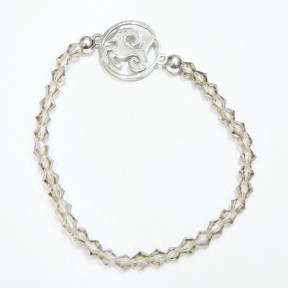 Bracelet Quartz Fumé Perles Facettées Coniques Signe Astro Capricorne