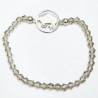 Bracelet Quartz Fumé Perles Facettées Coniques Signe Astro Taureau