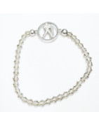 Bracelet Quartz Fumé Perles Facettées Coniques Signe Astro Verseau