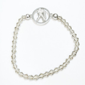 Bracelet Quartz Fumé Perles Facettées Coniques Signe Astro Verseau