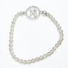 Bracelet Quartz Fumé Perles Facettées Coniques Signe Astro Verseau