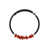 Bracelet Corail Baroque Onyx Facettée avec Insert Argent 925 Caoutchouc