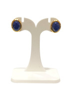 Boucles Lapis-Lazuli Ovales Argent 925 Plaqué Or