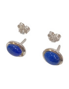 Boucles Lapis-Lazuli Ovales Argent 925