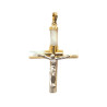 Pendentif Nacre Croix avec Christ Argent 925 Plaqué Or