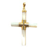 Pendentif Nacre Croix avec Christ Argent 925 Plaqué Or